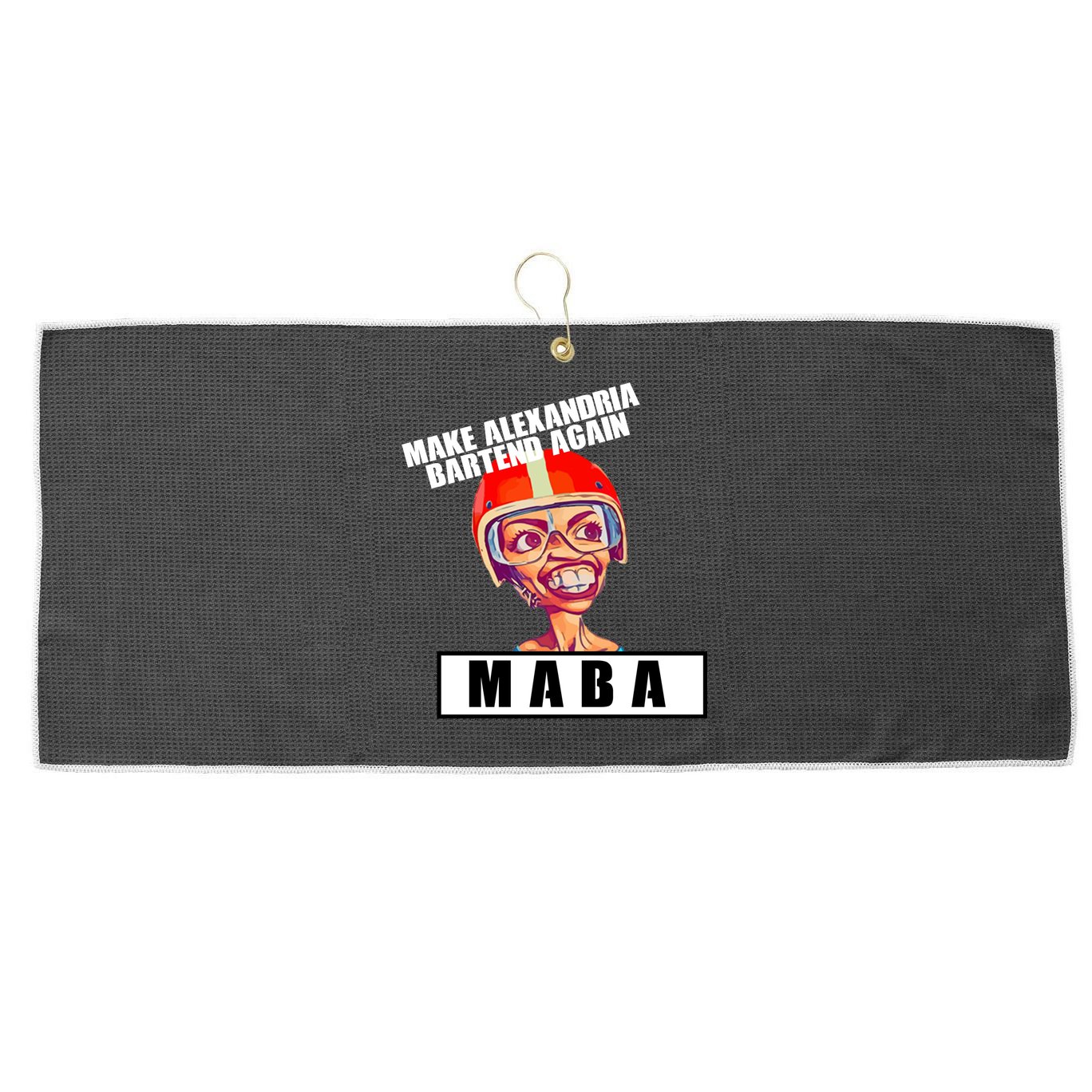 Make Alexandria Bartend Again Large Microfiber Waffle Golf Towel
