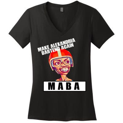 Make Alexandria Bartend Again Women's V-Neck T-Shirt