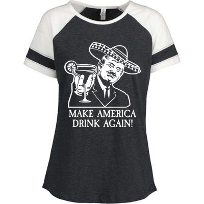 Make America Drink Again Donald Trump Cinco De Mayo Enza Ladies Jersey Colorblock Tee