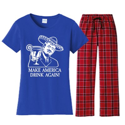 Make America Drink Again Donald Trump Cinco De Mayo Women's Flannel Pajama Set