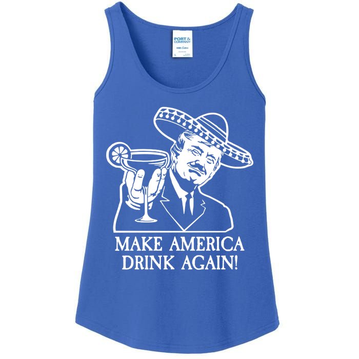 Make America Drink Again Donald Trump Cinco De Mayo Ladies Essential Tank