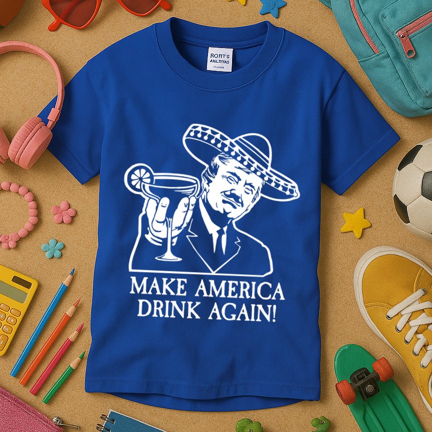 Make America Drink Again Donald Trump Cinco De Mayo Kids T-Shirt