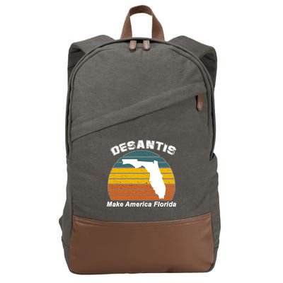 Make America Florida DeSantis 2024 Election Cotton Canvas Backpack