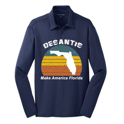 Make America Florida DeSantis 2024 Election Silk Touch Performance Long Sleeve Polo