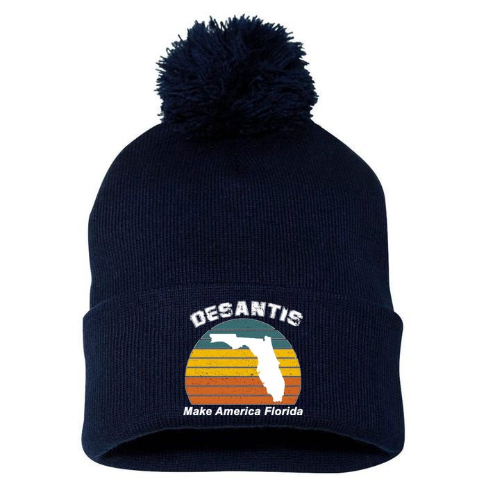 Make America Florida DeSantis 2024 Election Pom Pom 12in Knit Beanie