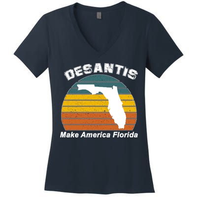 Make America Florida DeSantis 2024 Election Women's V-Neck T-Shirt