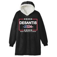 Make America Florida DeSantis 2024 Vintage Hooded Wearable Blanket