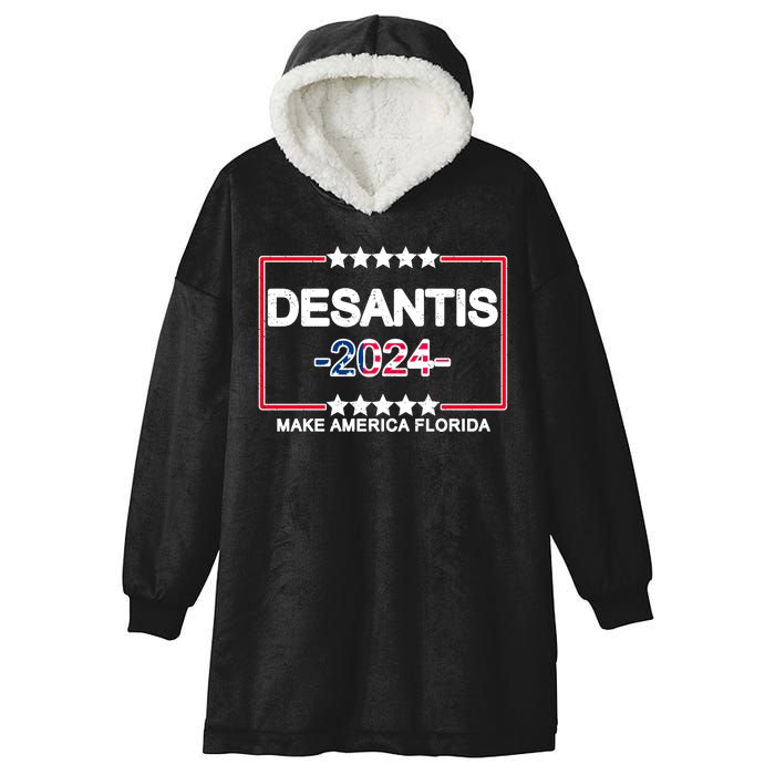 Make America Florida DeSantis 2024 Vintage Hooded Wearable Blanket