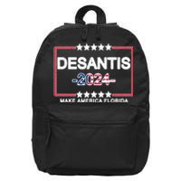 Make America Florida DeSantis 2024 Vintage 16 in Basic Backpack