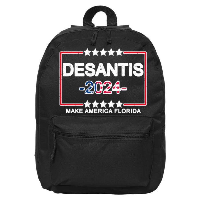 Make America Florida DeSantis 2024 Vintage 16 in Basic Backpack