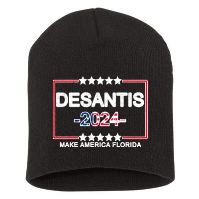 Make America Florida DeSantis 2024 Vintage Short Acrylic Beanie