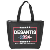 Make America Florida DeSantis 2024 Vintage Zip Tote Bag