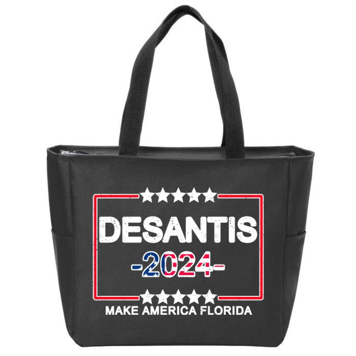 Make America Florida DeSantis 2024 Vintage Zip Tote Bag