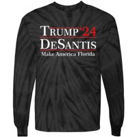 Make America Florida Trump DeSantis 2024 Tie-Dye Long Sleeve Shirt