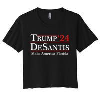 Make America Florida Trump DeSantis 2024 Women's Crop Top Tee