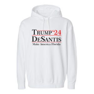 Make America Florida Trump DeSantis 2024 Garment-Dyed Fleece Hoodie