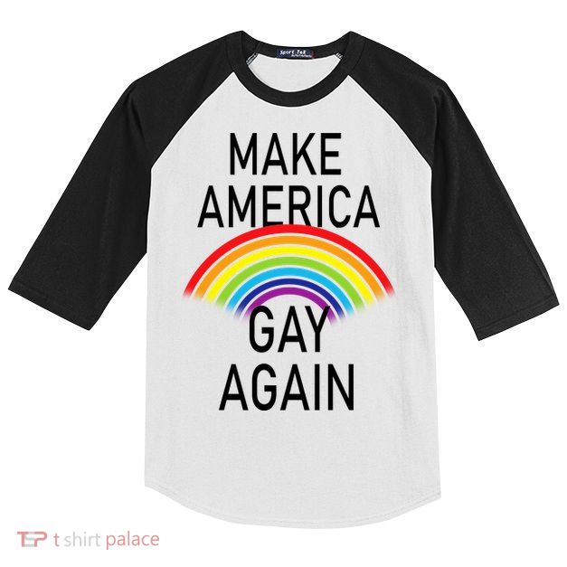 Make America Gay Again Rainbow Kids Colorblock Raglan Jersey