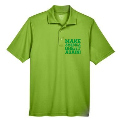 Make America Great Again! Donald Trump St. Patrick's Day Clover Shamrocks Men's Origin Performance Piqué Polo