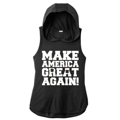 Make America Great Again! Donald Trump St. Patrick's Day Clover Shamrocks Ladies PosiCharge Tri-Blend Wicking Draft Hoodie Tank