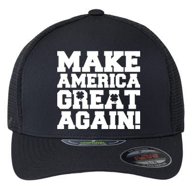 Make America Great Again! Donald Trump St. Patrick's Day Clover Shamrocks Flexfit Unipanel Trucker Cap