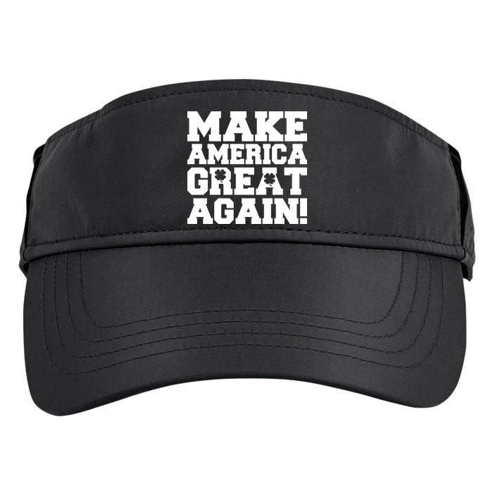 Make America Great Again! Donald Trump St. Patrick's Day Clover Shamrocks Adult Drive Performance Visor