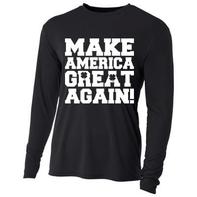 Make America Great Again! Donald Trump St. Patrick's Day Clover Shamrocks Cooling Performance Long Sleeve Crew