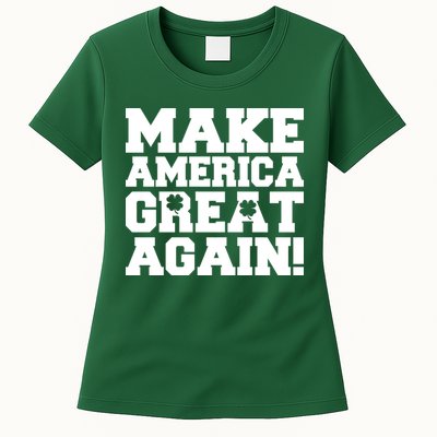 Make America Great Again! Donald Trump St. Patrick's Day Clover Shamrocks Womens T-Shirt