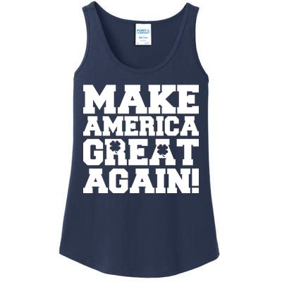 Make America Great Again! Donald Trump St. Patrick's Day Clover Shamrocks Ladies Essential Tank