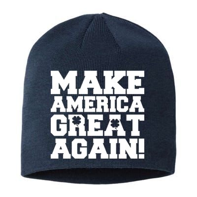 Make America Great Again! Donald Trump St. Patrick's Day Clover Shamrocks Sustainable Beanie