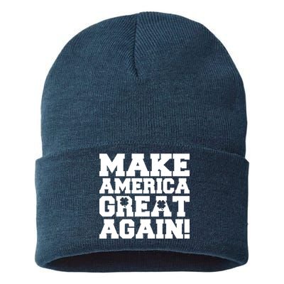 Make America Great Again! Donald Trump St. Patrick's Day Clover Shamrocks Sustainable Knit Beanie