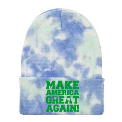 Make America Great Again! Donald Trump St. Patrick's Day Clover Shamrocks Tie Dye 12in Knit Beanie