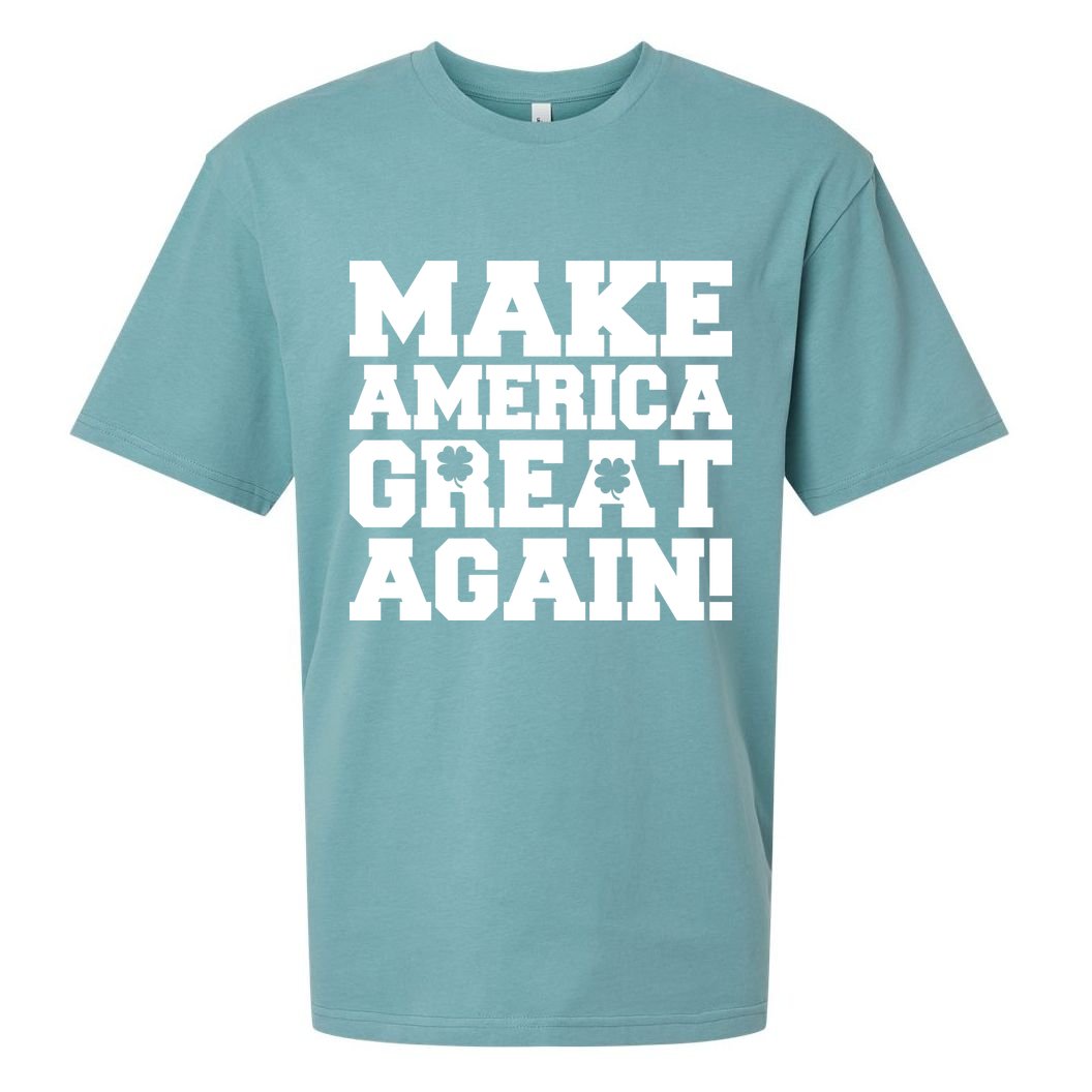 Make America Great Again! Donald Trump St. Patrick's Day Clover Shamrocks Sueded Cloud Jersey T-Shirt