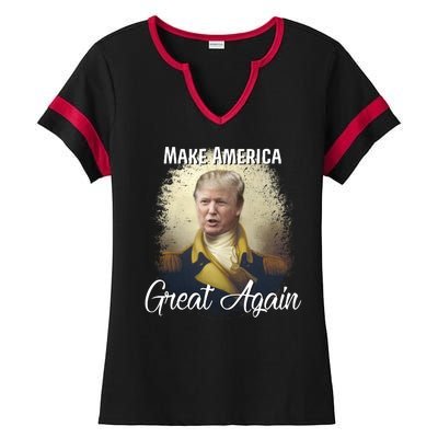 Make America Great Again Historic Trump Ladies Halftime Notch Neck Tee