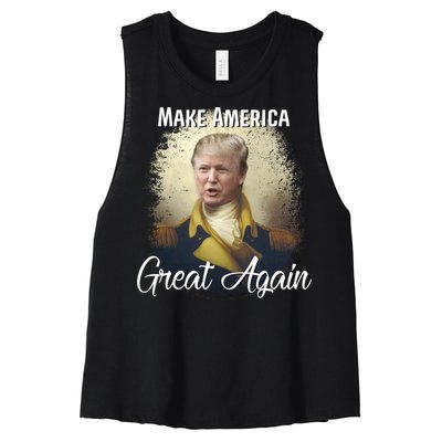 Make America Great Again Historic Trump Women's Racerback Cropped Tank