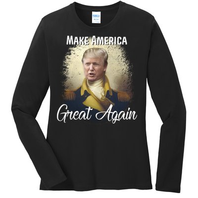 Make America Great Again Historic Trump Ladies Long Sleeve Shirt