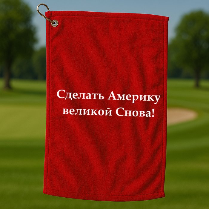 Make America Great Again Russian Language Translation Text Golf Towel