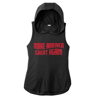 Make America Great Again Simple Logo Ladies PosiCharge Tri-Blend Wicking Draft Hoodie Tank