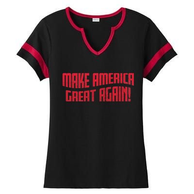 Make America Great Again Simple Logo Ladies Halftime Notch Neck Tee