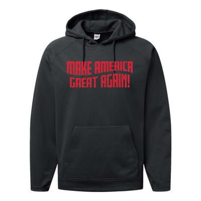 Make America Great Again Simple Logo Performance Fleece Hoodie