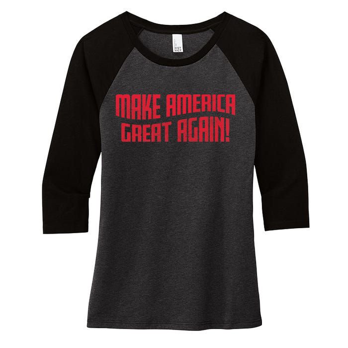 Make America Great Again Simple Logo Women's Tri-Blend 3/4-Sleeve Raglan Shirt