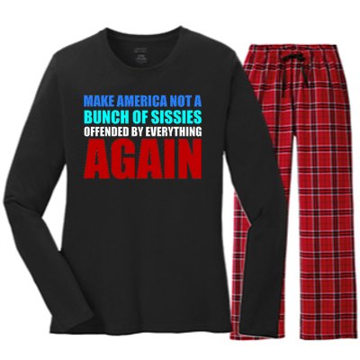 Make America Not A Bunch Of Sissies Women's Long Sleeve Flannel Pajama Set 