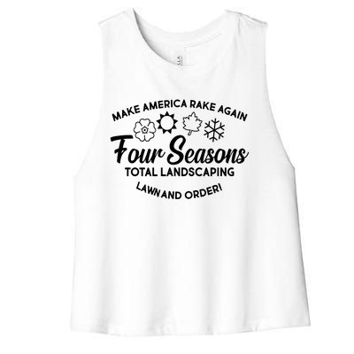 Make America Rake Again Four Seasons Women's Racerback Cropped Tank