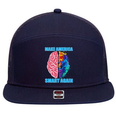 Make America Smart Again 7 Panel Mesh Trucker Snapback Hat