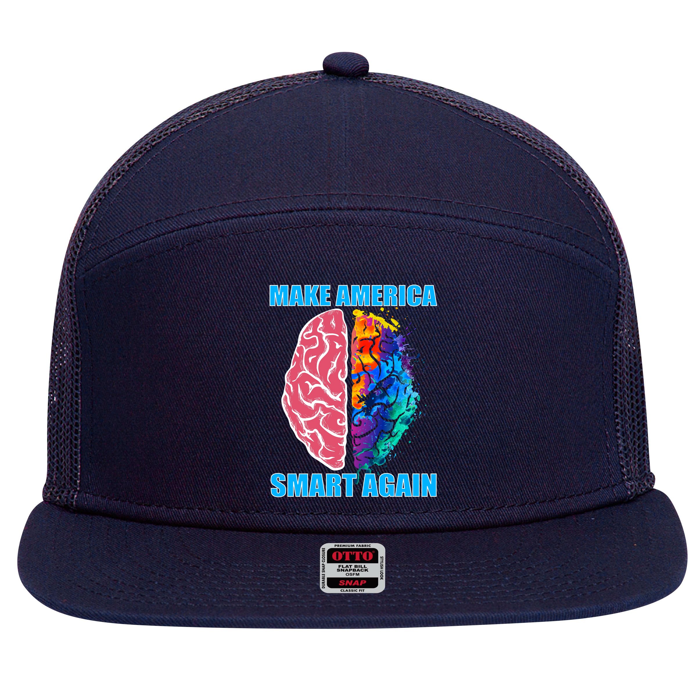 Make America Smart Again 7 Panel Mesh Trucker Snapback Hat