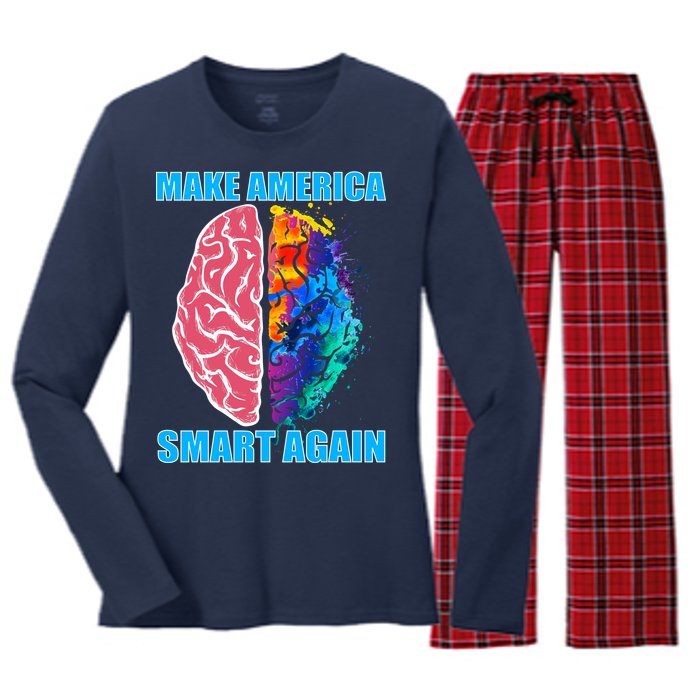 Make America Smart Again Women's Long Sleeve Flannel Pajama Set 