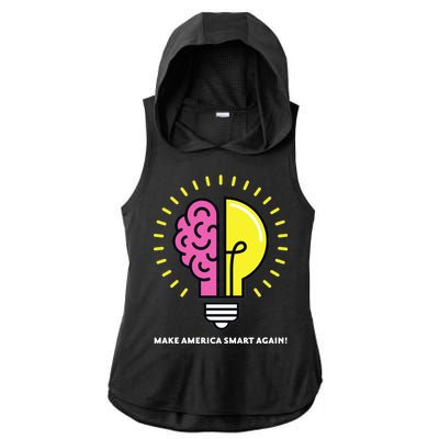 Make America Smart Again Science Brain Ladies PosiCharge Tri-Blend Wicking Draft Hoodie Tank