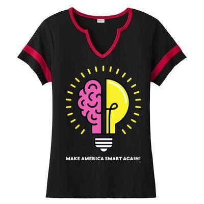 Make America Smart Again Science Brain Ladies Halftime Notch Neck Tee