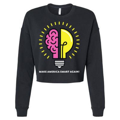 Make America Smart Again Science Brain Cropped Pullover Crew