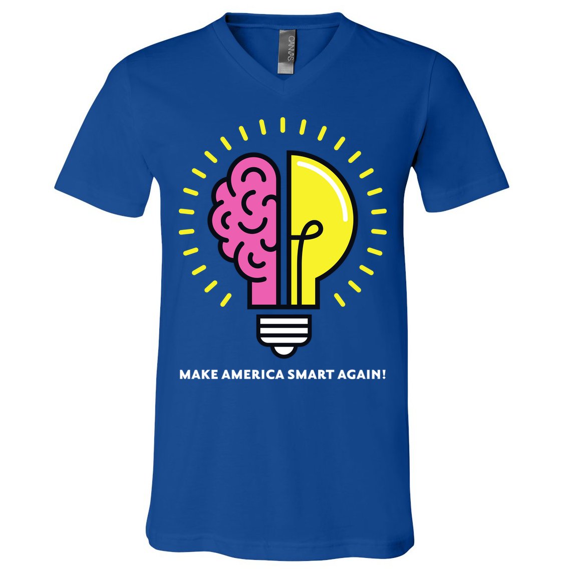 Make America Smart Again Science Brain V-Neck T-Shirt