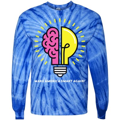 Make America Smart Again Science Brain Tie-Dye Long Sleeve Shirt